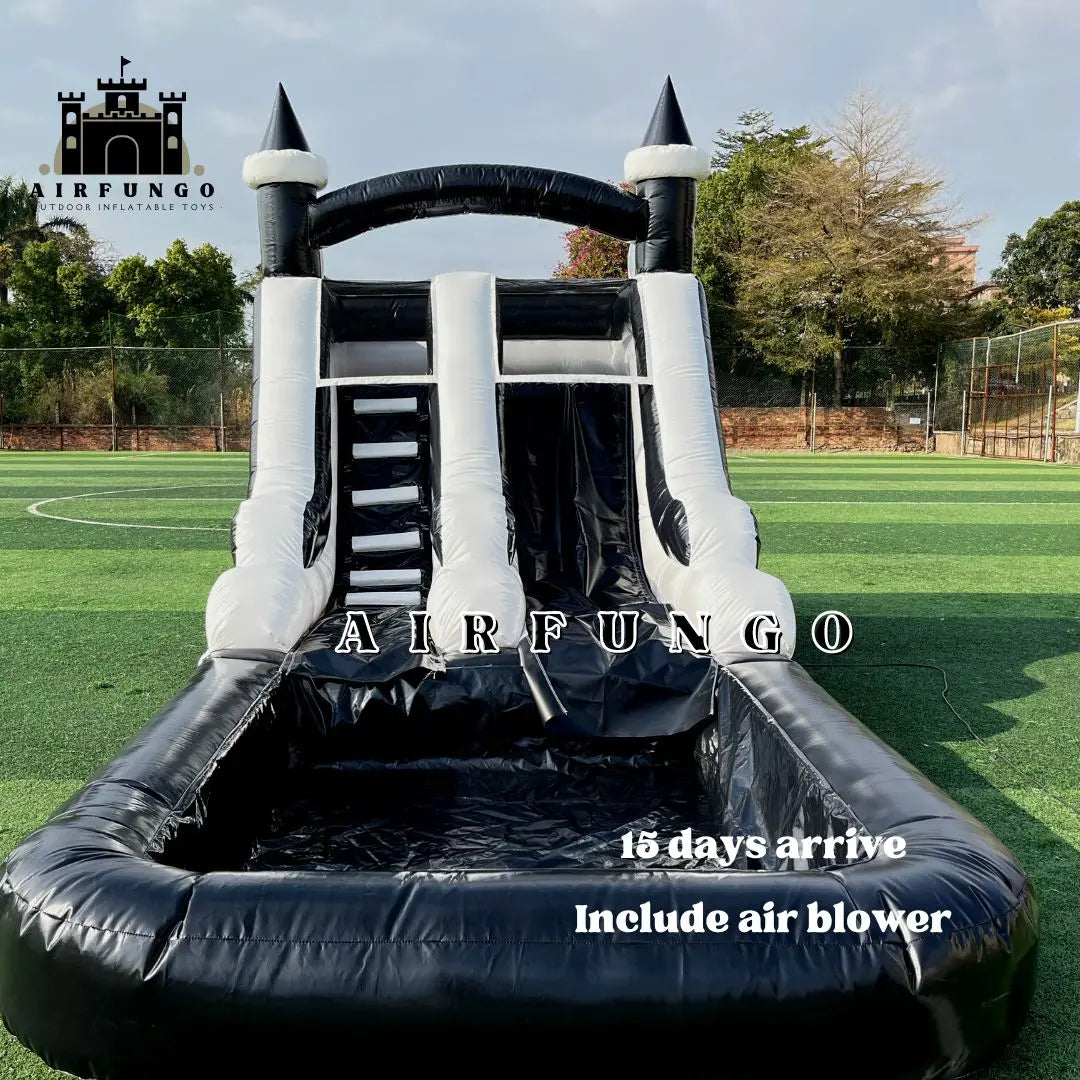Tobogán Acuático Hinchable de Grado Comercial con Piscina de Salpicaduras, Castillo Hinchable para Adultos y Niños, Incluye Soplador, Personalizable