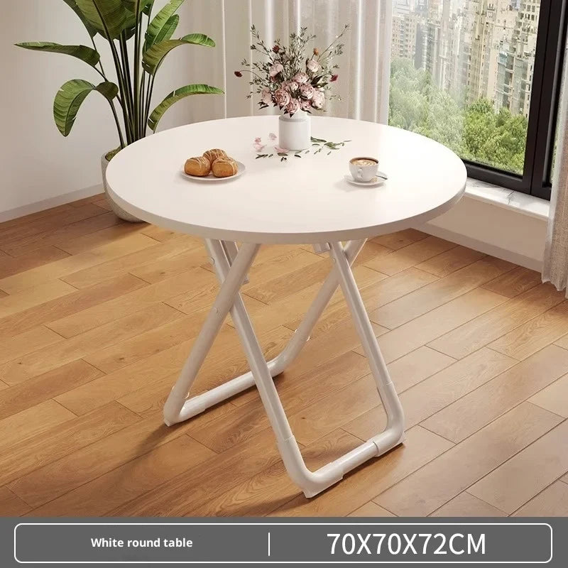 Mesa de comedor redonda plegable portátil Mesa de cocina que ahorra espacio Balcón de apartamento pequeño Exterior Ligera Fácil almacenamiento Madera