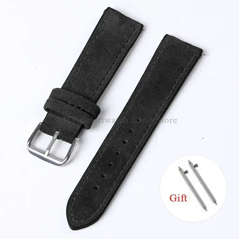 Amazfit Leather Watch Strap Vintage Suede Quick Release - Handmade Stitching