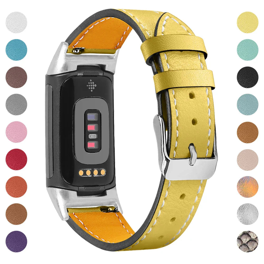 Fitbit Charge 5 6 Leather Strap - Stylish and Comfortable
