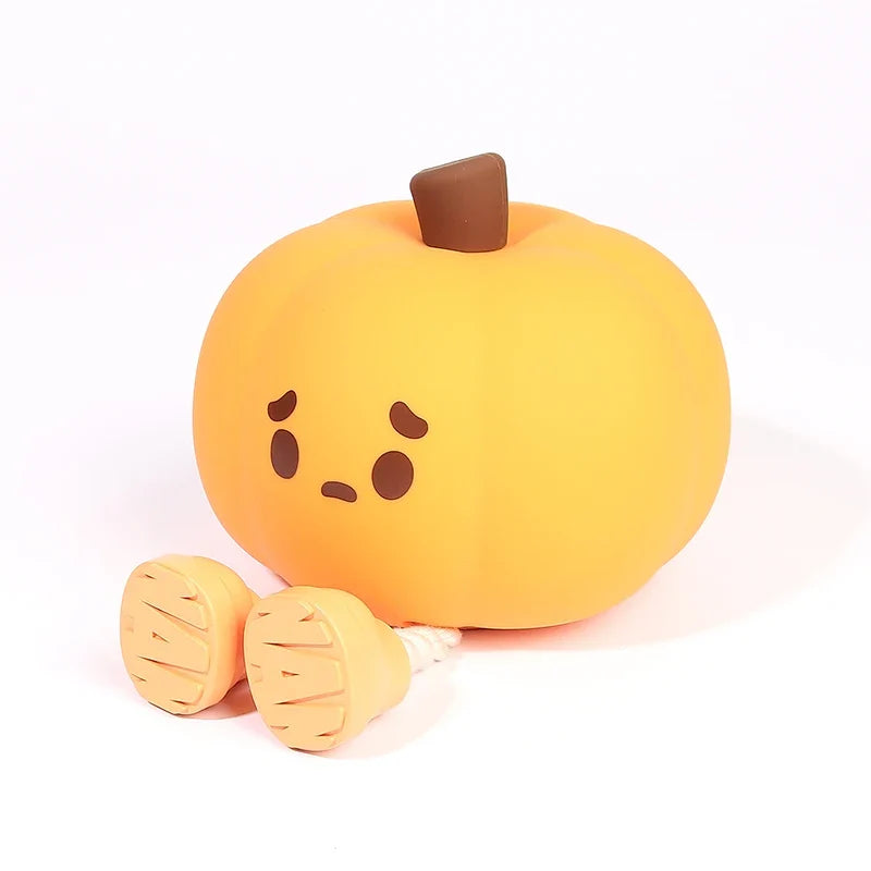 Cute Silicone Night Lamp Pumpkin Night Light Halloween Ghost Witch Decoration Dimmable Timer Bedside Decoration Children Gift