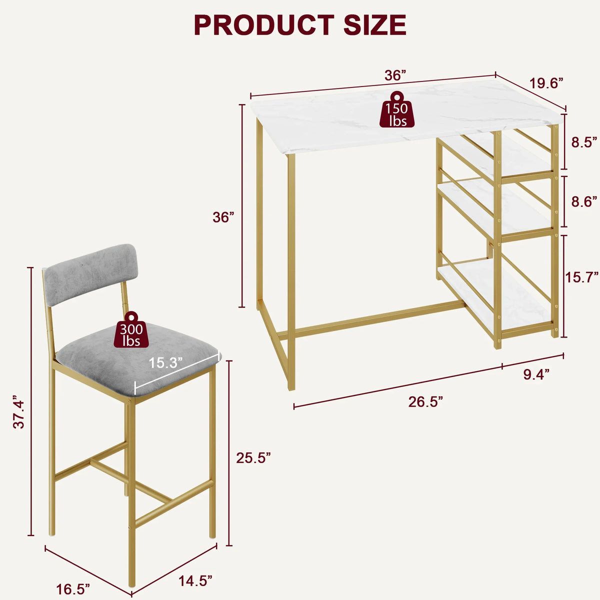 Juego de mesa y sillas de comedor de 3 piezas, mesa de bar que ahorra espacio con 2 taburetes tapizados en cuero PU para desayunador, espacios pequeños y comedor
