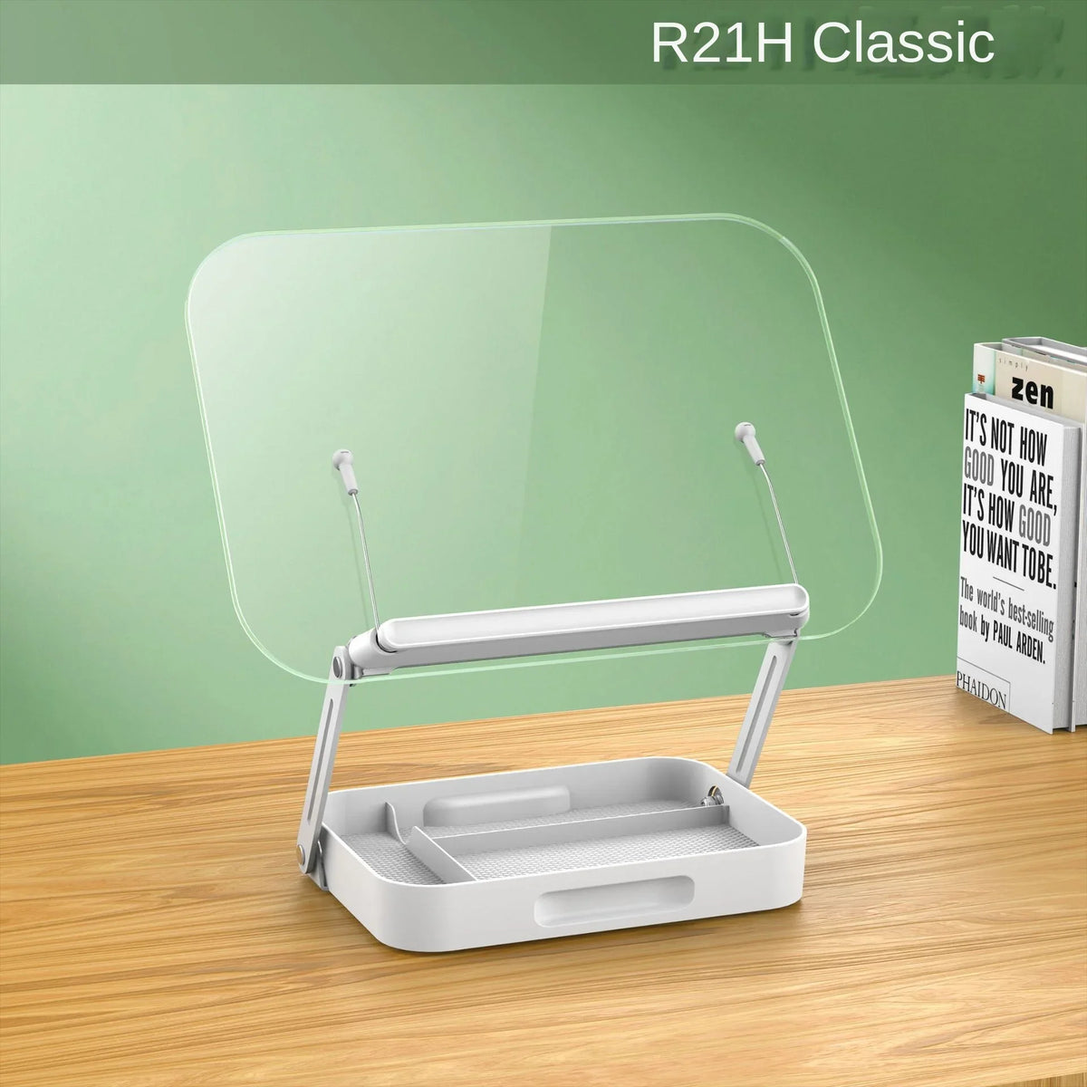 NEW Book Stand for Reading Adjustable Book Holder with 360° Rotating Base Elastic Page Clips Foldable Desktop Riser Stand