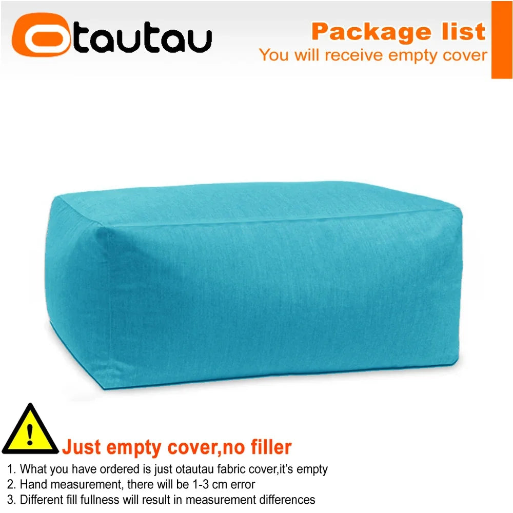 OTAUTAU Funda para puf de exterior Oxford para piscina, flotador, tumbona, club de playa, puf SF505 [¡Sin relleno! ¡Necesitas rellenarlo tú mismo!]