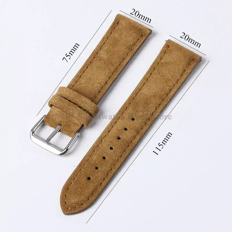 Amazfit Leather Watch Strap Vintage Suede Quick Release - Handmade Stitching