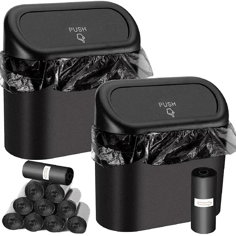 Cubo de basura para coche (con tapa) Cubo de basura pequeño para coche, miniaccesorios para coche a prueba de fugas