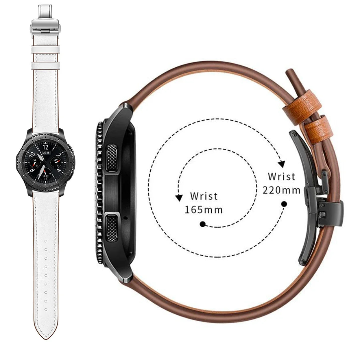 Google Pixel Watch 3/4 45mm Leather Butterfly Buckle Band