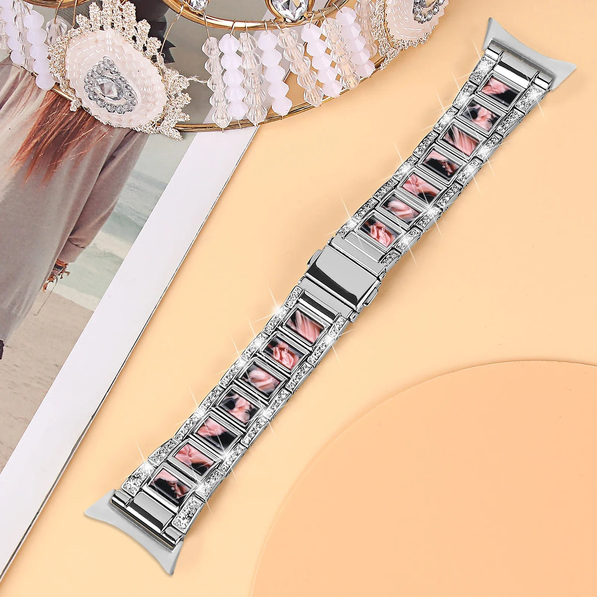 Google Pixel Watch 41mm Diamond Zinc Alloy Bracelet Band