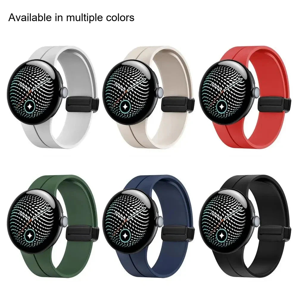 Google Pixel Watch Magnetic Silicone Folding Buckle Band