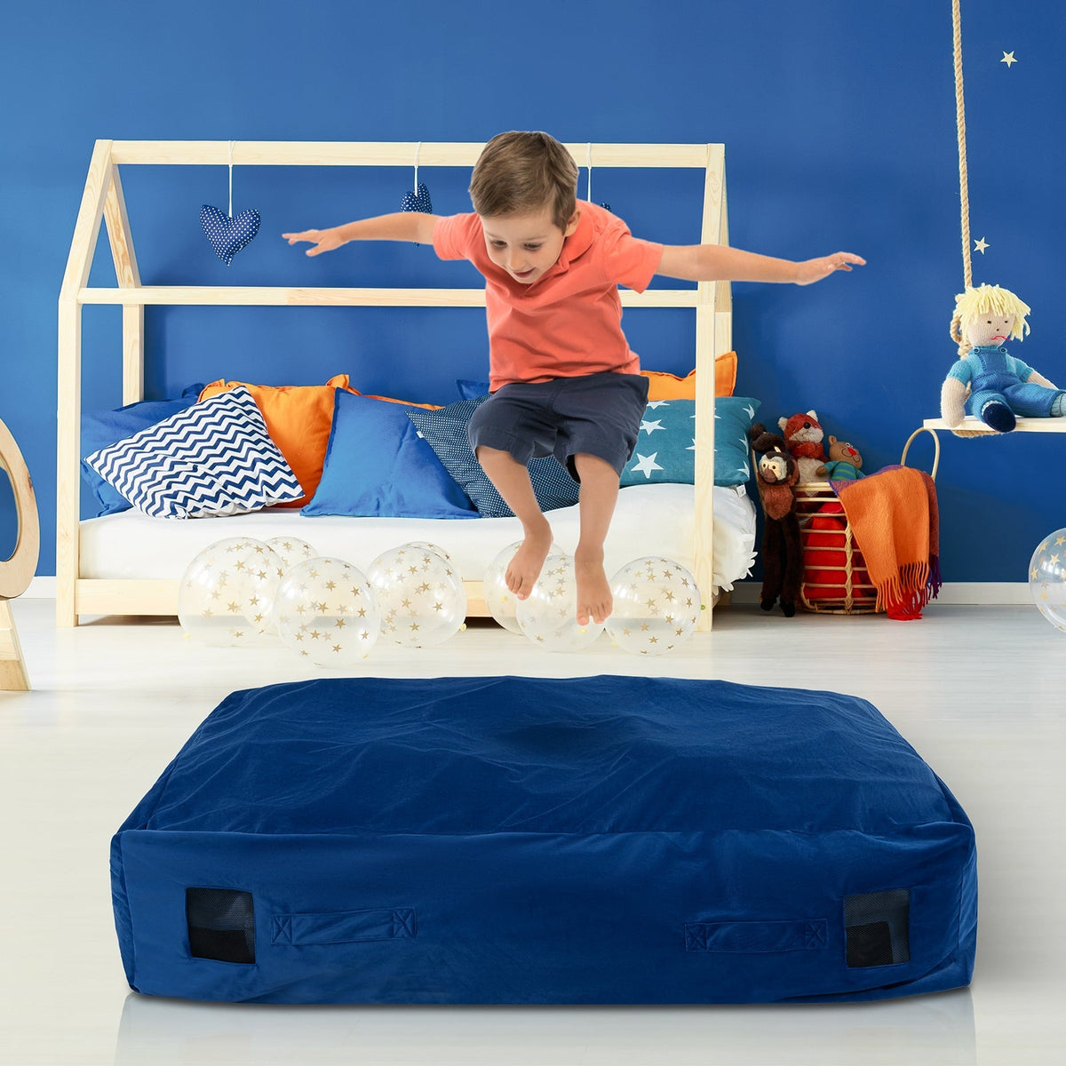 Colchoneta Sensorial Crash Pad de 47 x 35.5 pulgadas con Bloques de Espuma y Cubierta Lavable