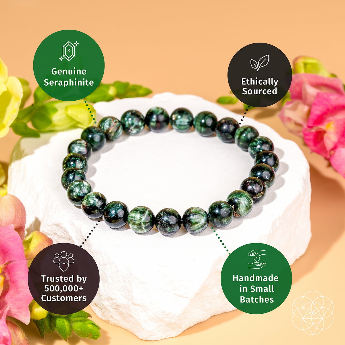 Energía Angelical – Pulsera de Serafinita Rara para la Transformación