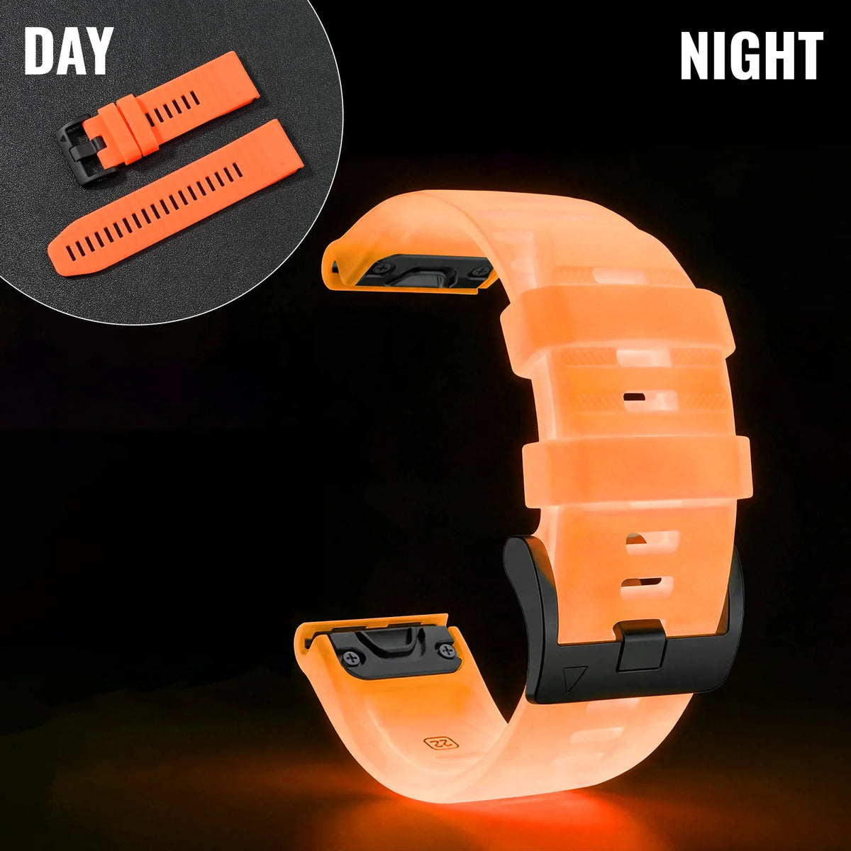 Garmin Luminous Silicone Smartwatch Band - QuickFit Strap