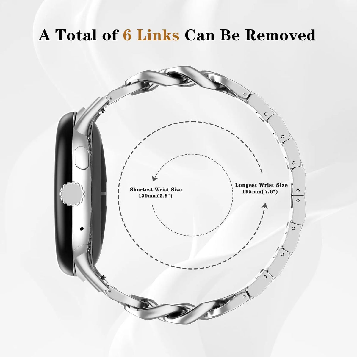 Google Pixel Watch Stainless Steel Chain Bracelet Band