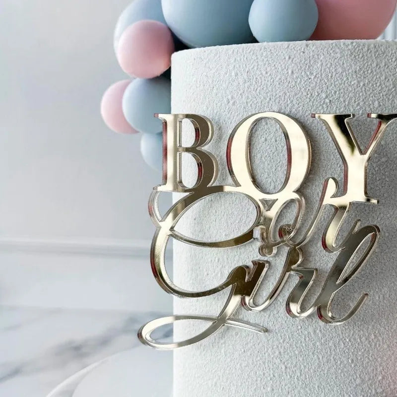 New Happy Birthday Cake Toppers Gold Acrylic Birthday girl Kids Birthday Party Cake Topper Dessert Decoration Baby Shower Gift