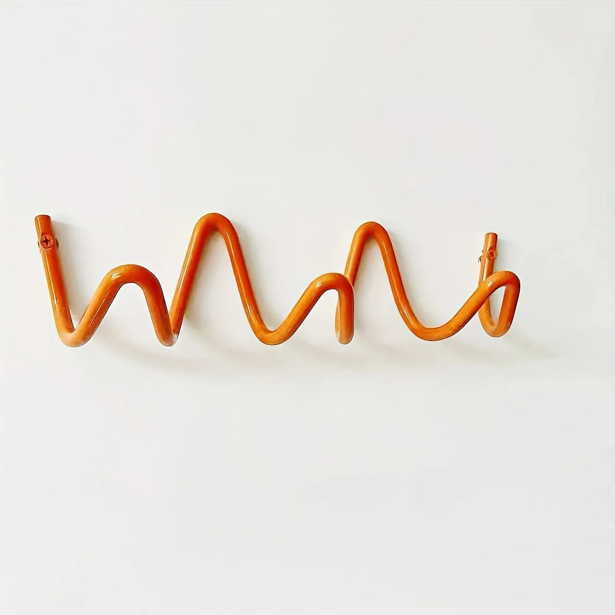 Creative Wavy Metal Wall Hook - Stylish Silver & Black Coat Rack for Home, Entryway, or Hotel Decor - Perfect for Hats, Scarves