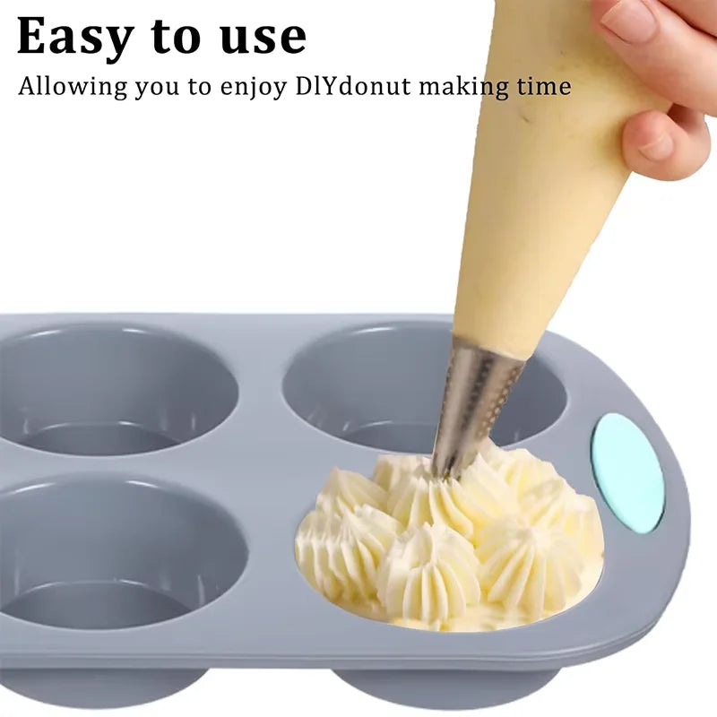Moldes de silicona acanalados antiadherentes para hornear pasteles, de fácil desmolde, con moldes para muffins, para donas y para pan de molde