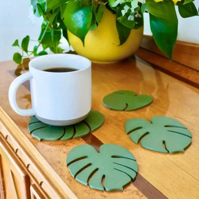 Monstera posavasos planta tortuga bambú posavasos planta con imán impresión 3D explosión transfronteriza