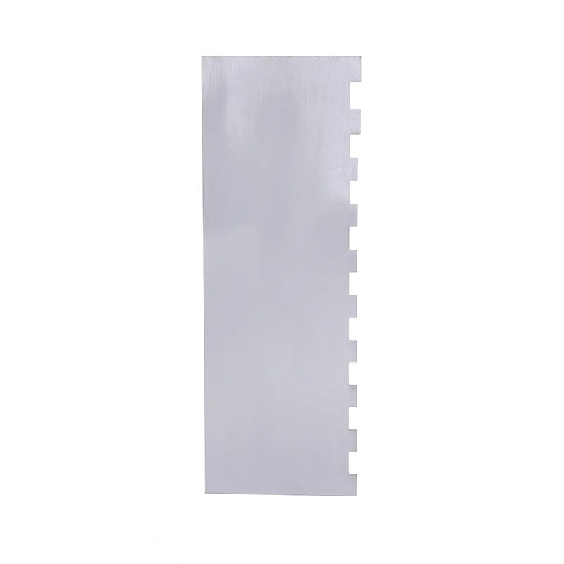 1 Rasqueta para tartas de acero inoxidable, rasqueta para tartas de metal, alisador, peine decorador de tartas de doble cara con borde estampado YY126