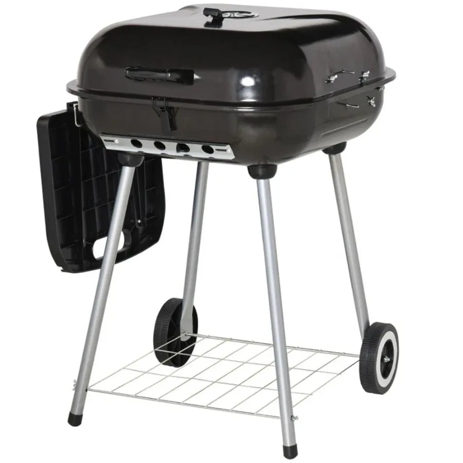 Parrilla de carbón para barbacoa, para picnic en el patio trasero, en color negro con diseño duradero y resistente al calor