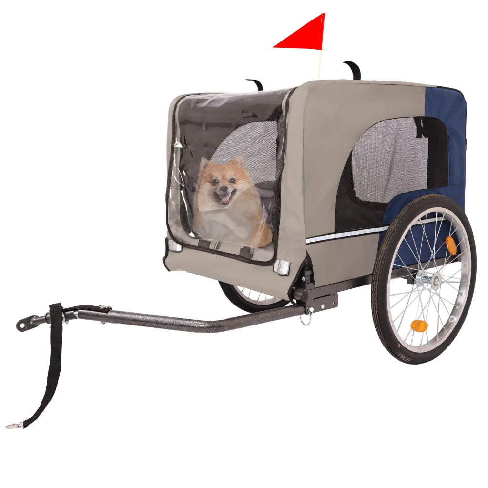 Remolque para bicicleta para perros, carro para mascotas, plegado fácil, ruedas de liberación rápida, suelo antideslizante, correa interna, para mascotas pequeñas y medianas
