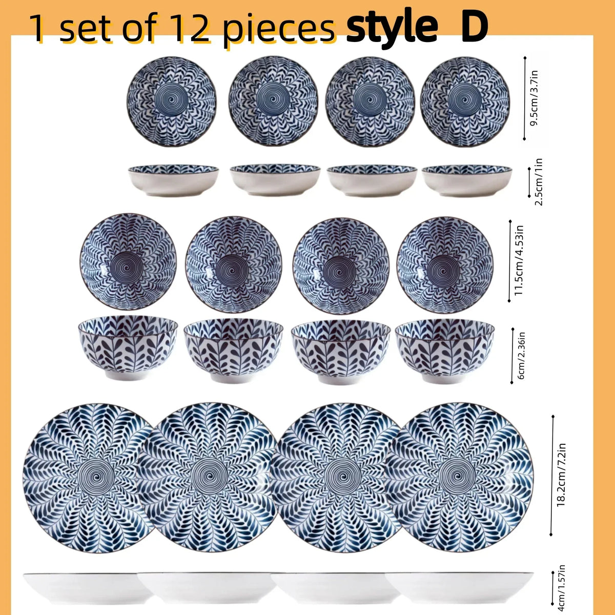 Cuenco de cerámica de 4,5 pulgadas pintado a mano, estilo japonés azul y blanco, tazón de arroz retro para uso doméstico.