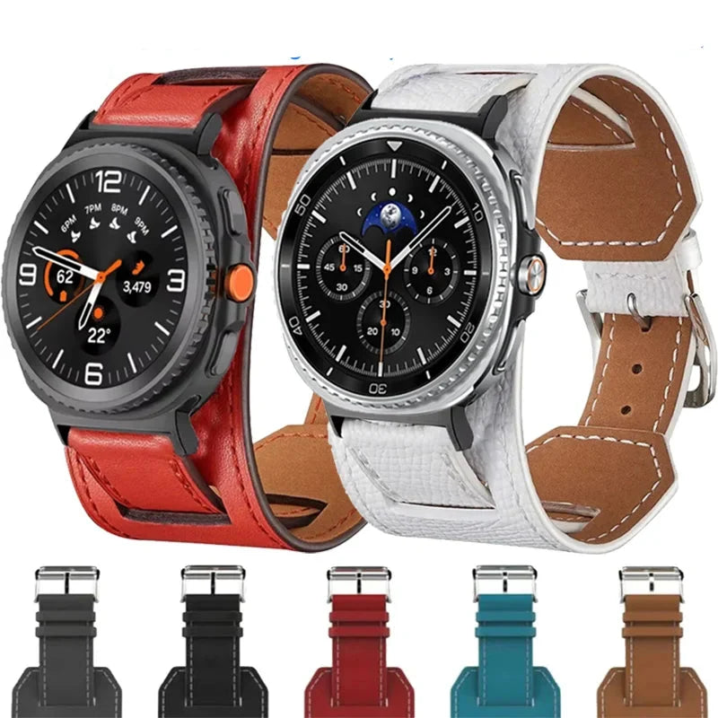 Samsung Galaxy Leather Watch Band - Watch8/Watch8 Classic/Watch9/Ultra/Ultra2