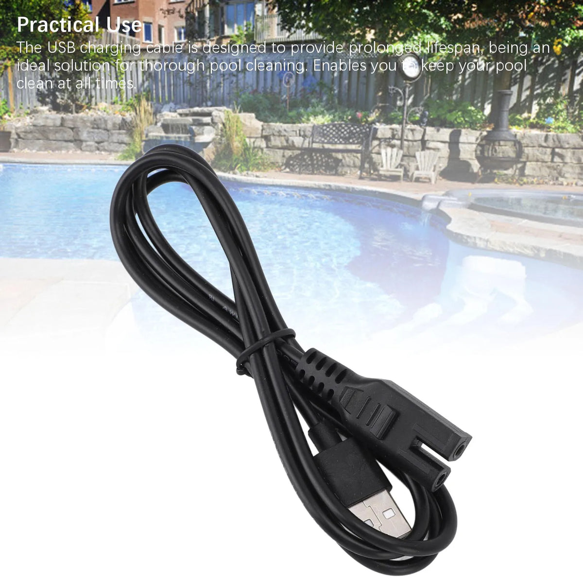Cable de carga para aspiradora de piscina, PVC de carga rápida, cable de carga USB para aspiradora de piscina 28620 28620E CL1704, aspiradora de piscina portátil recargable