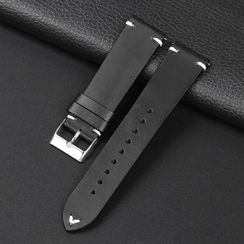 Amazfit Leather Watch Band Retro Oil Wax Calfskin For Smartwatch Replacement
