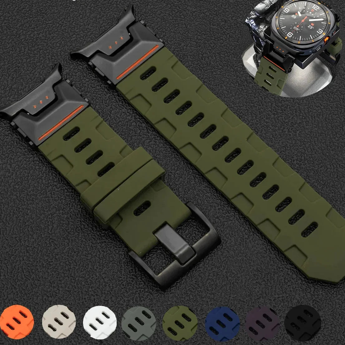 Samsung Galaxy Silicone Sport Watch Band - Ultra/Ultra2 No Gaps