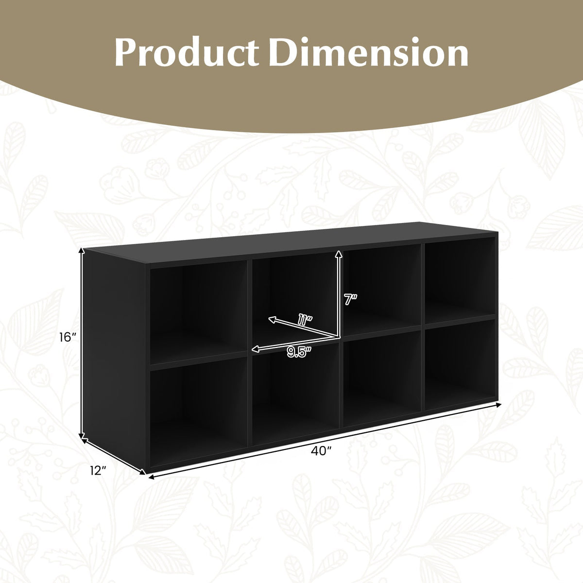 8 Cubbies Shoe Organizer with 500 LBS Weight Capacity