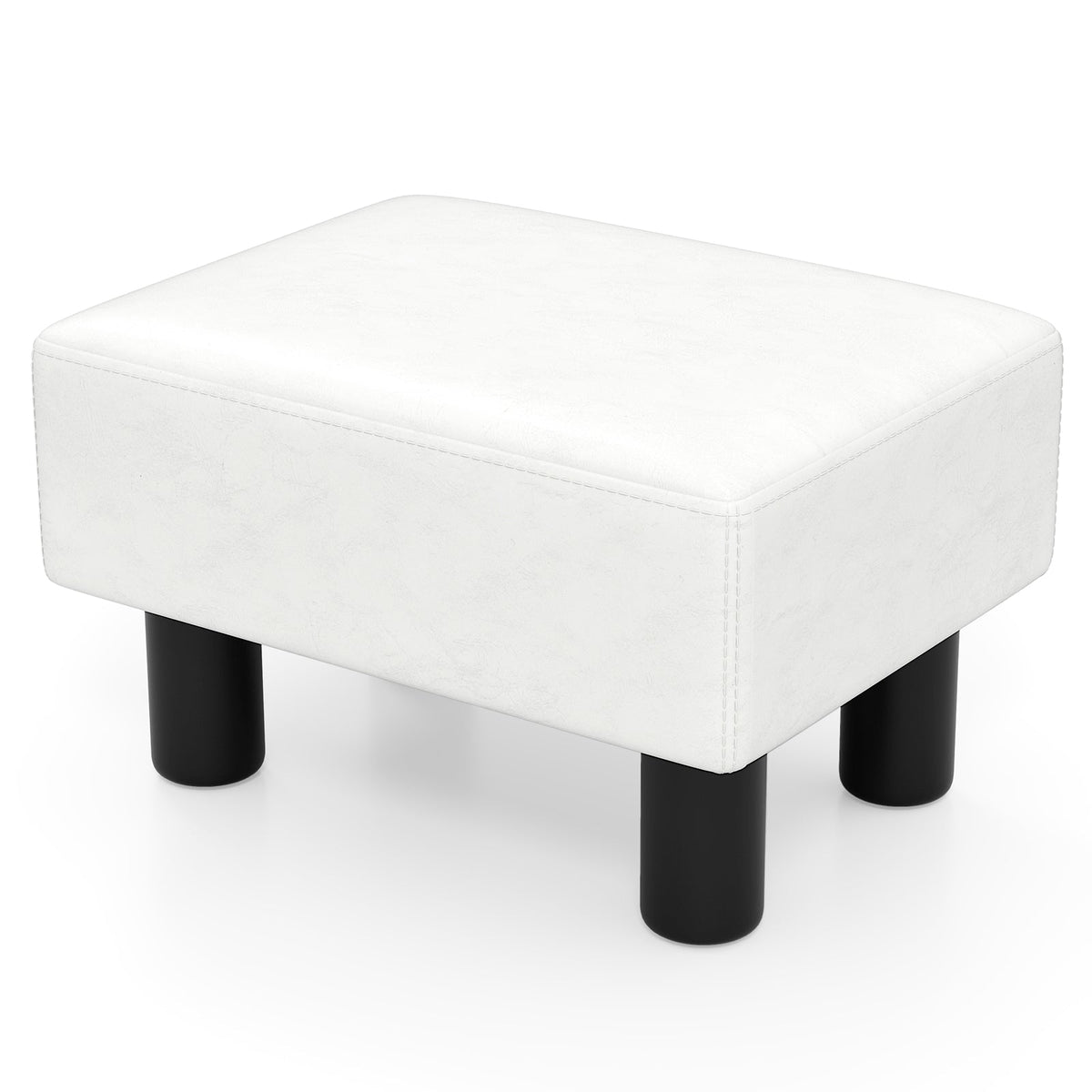 Small PU Leather Rectangular Seat Ottoman Footstool