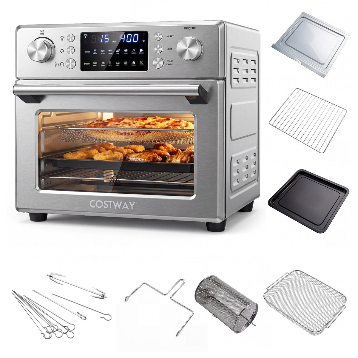Stainless Steel Countertop Convection Oven with Bake-Silver
