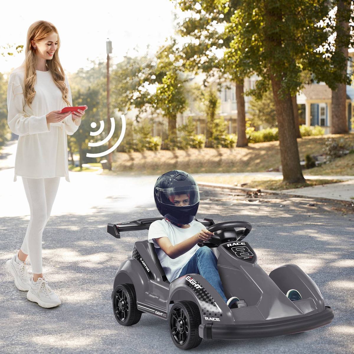 6V Kids Ride On Go Cart with Remote Control and Safety Belt