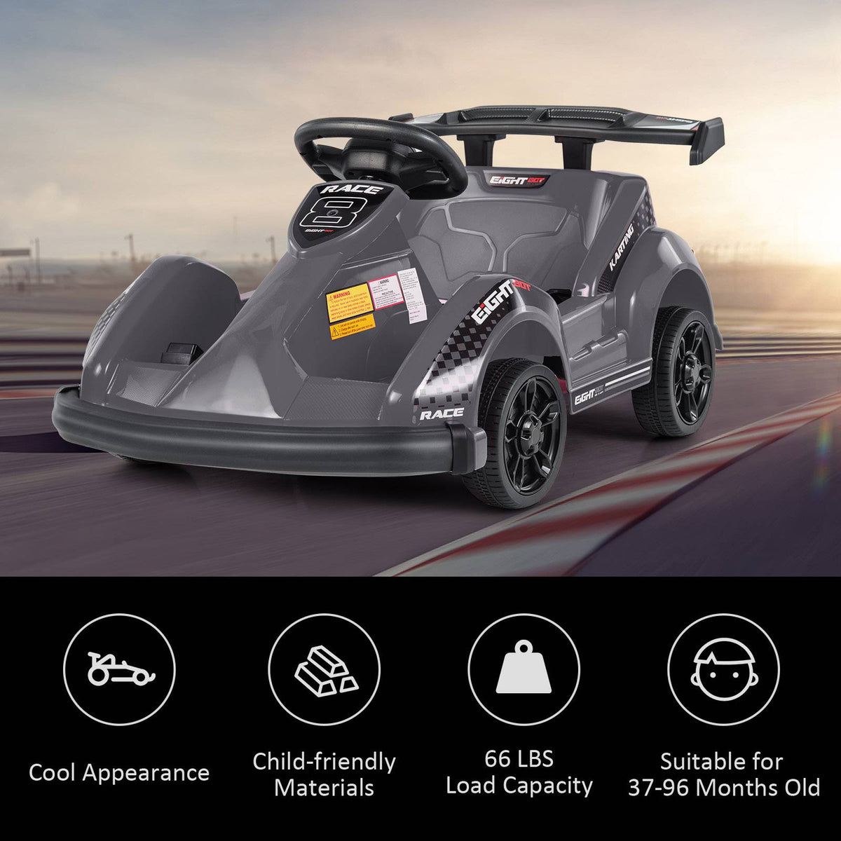 6V Kids Ride On Go Cart with Remote Control and Safety Belt