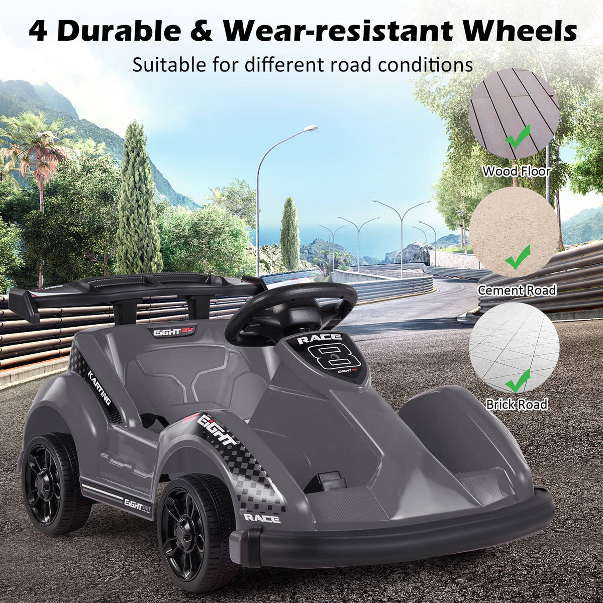 6V Kids Ride On Go Cart with Remote Control and Safety Belt