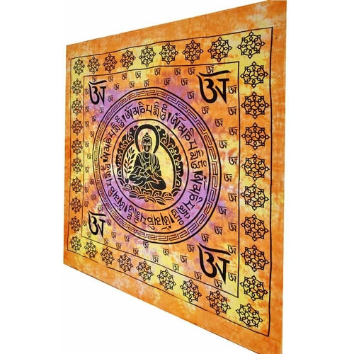 Buddhist Om Symbol Full Size Chakra Tapestry Wall Hanging