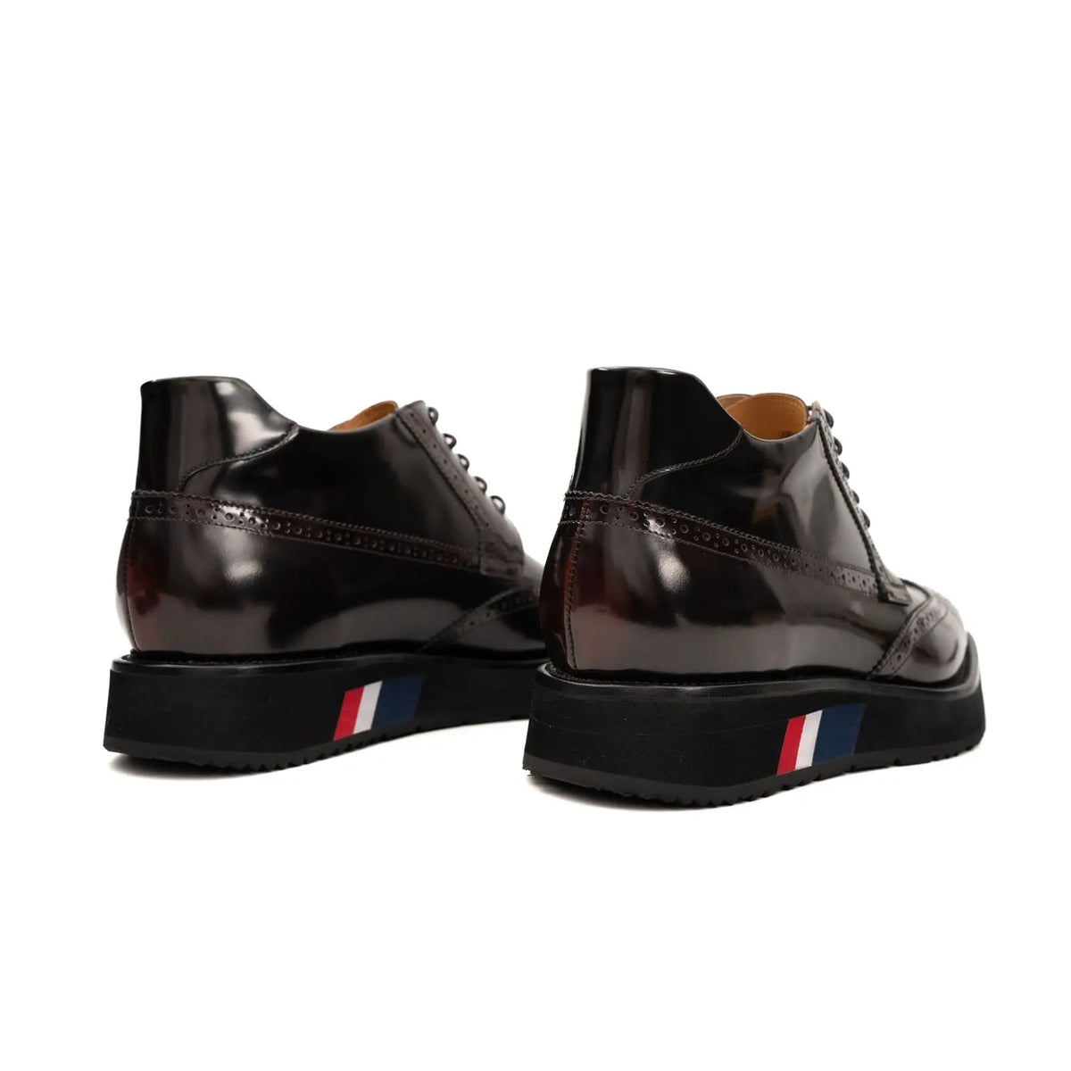 Dark Burgundy Calf Leather Wingtip Derby Shoes