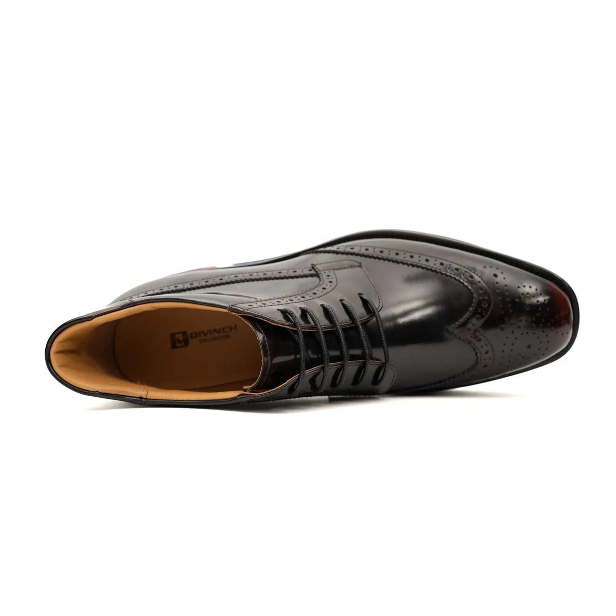 Dark Burgundy Calf Leather Wingtip Derby Shoes