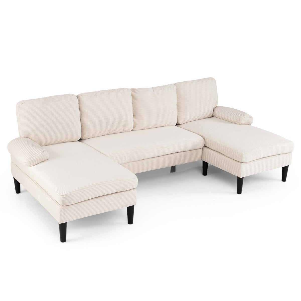U-shaped Sectional Couch with Double Chaise for Living Room