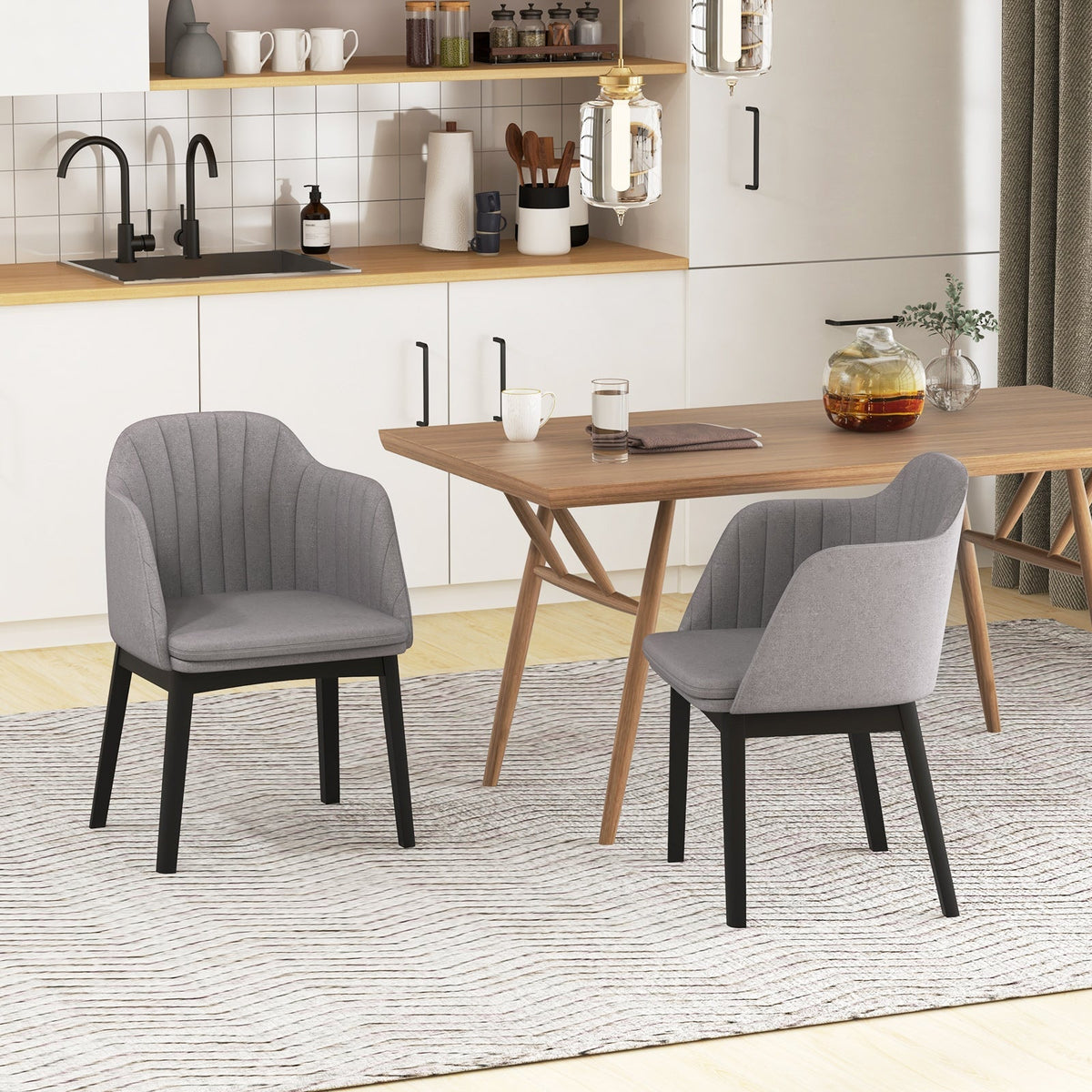 24 Inch Bar Stools Set of 2 with Backs and Footrests