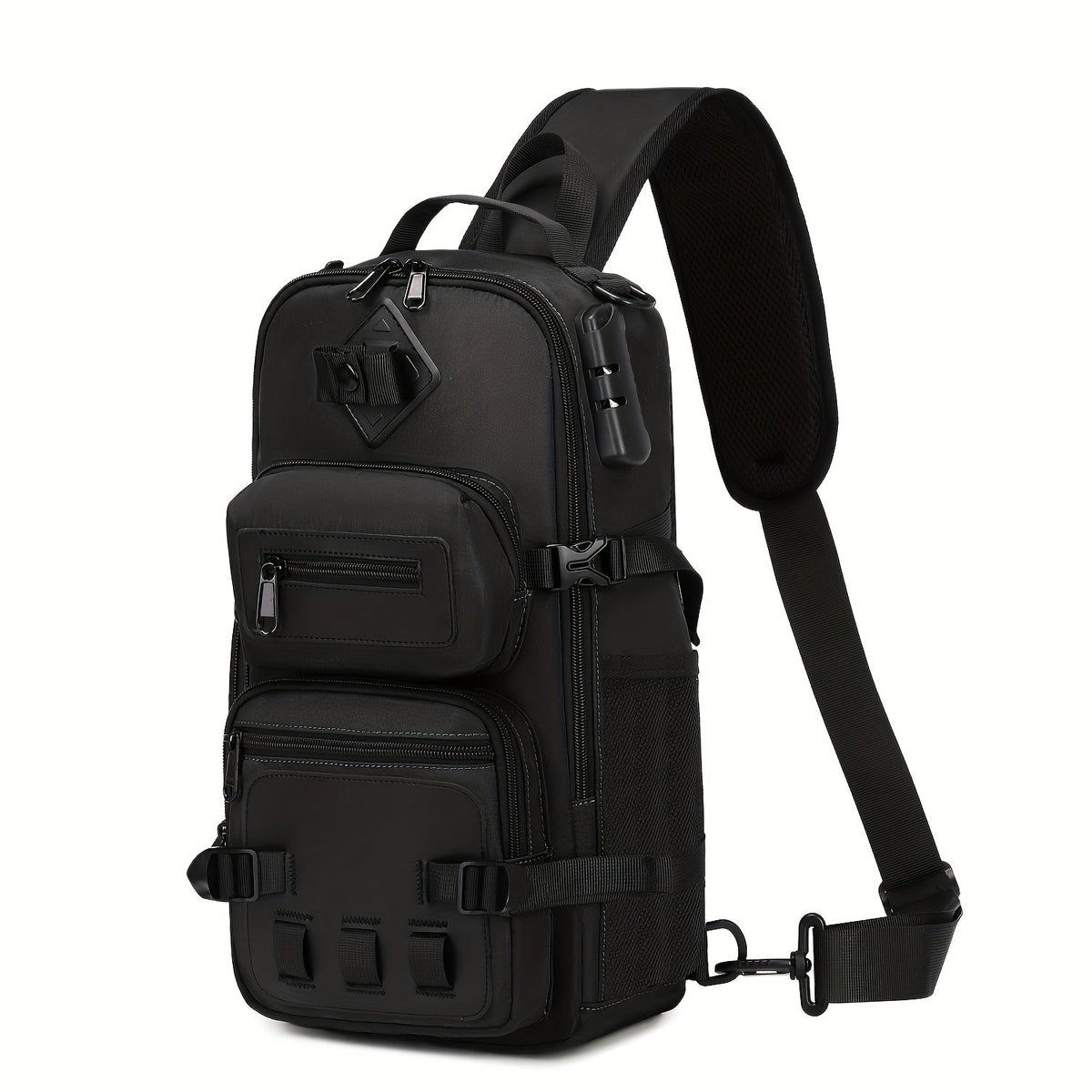 Bolso bandolera antirrobo para hombre, mochila de pecho cruzada, bolso de viaje impermeable con USB