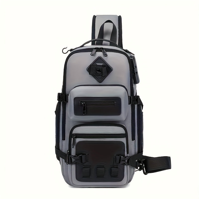 Bolso bandolera antirrobo para hombre, mochila de pecho cruzada, bolso de viaje impermeable con USB