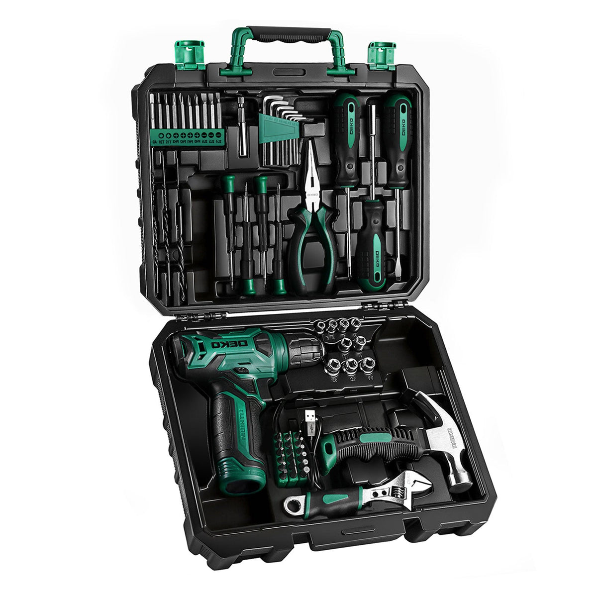 119 PCS Power Tool Set 8V/12V Cordless Drill Driver Hand Tool Kit Home DIY Repair