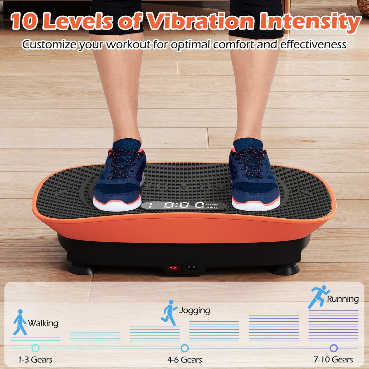 Vibration Plate Exercise Machine for Lymphatic Drainage and Weight Loss with 10 Speed Intensities