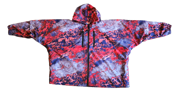 Chaqueta de lluvia unisex Brella roja, blanca y azul