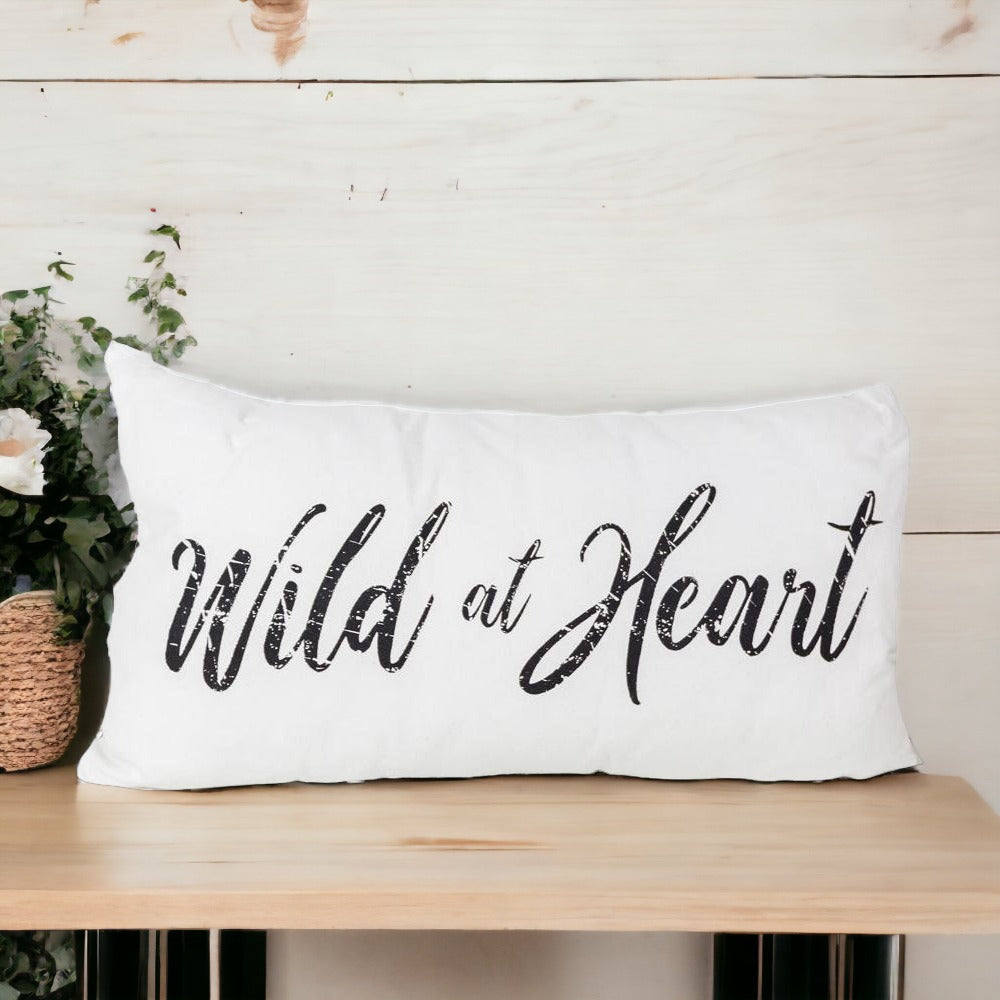 Wild At Heart Double-Sided Canvas Decorative Pillow 22x12 Accent Throw Pillow
