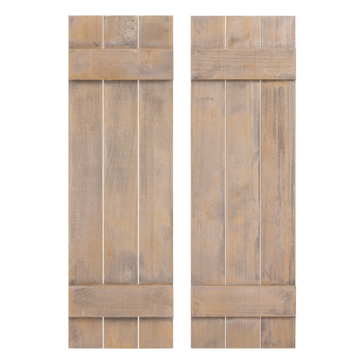 36 x 11 Inch Farmhouse Paulownia Wood Window Shutters Set of 2 for Windows