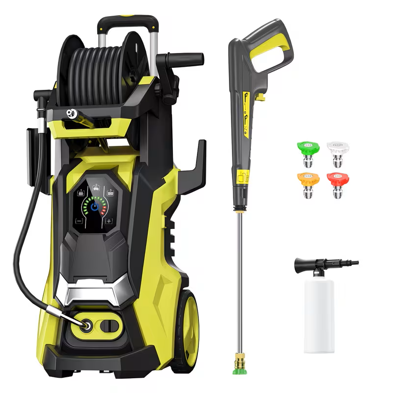 Hidrolavadora Eléctrica 4500 PSI 3.2 GPM con Cañón de Espuma y Carrete de Manguera