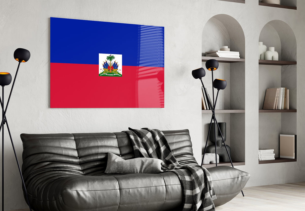 Elegant Haiti Flag Glass Wall Art