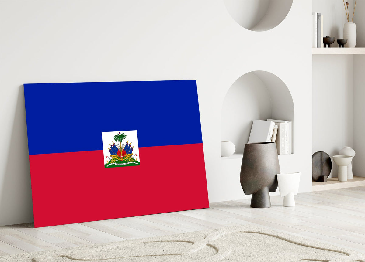 Elegant Haiti Flag Glass Wall Art